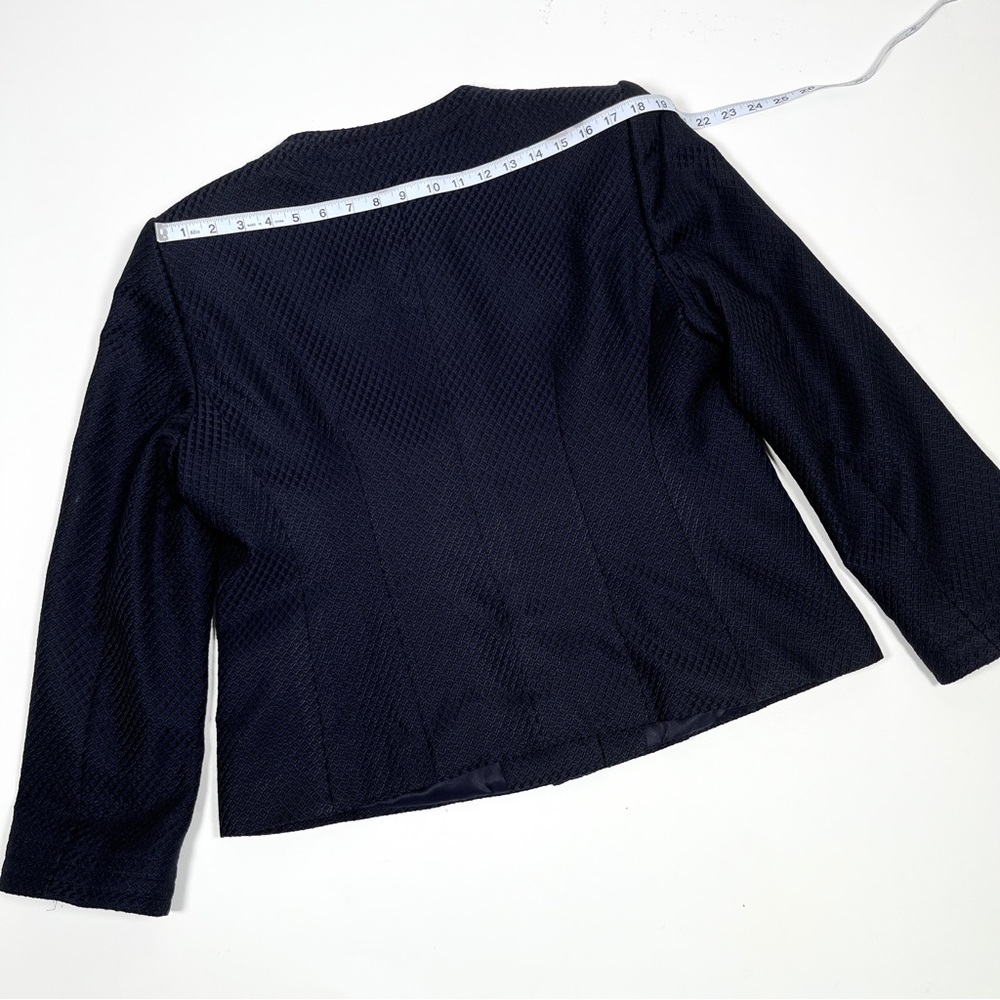 ARMANI COLLEZIONI wool silk blend  navy blue purple jacquard jacket RN 103723 - Picture 8 of 14
